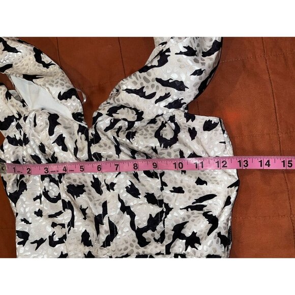 Lulus It's Fierce Ivory Leopard Print Satin Off-the-Shoulder Dress Women's Size - Picture 7 of 11